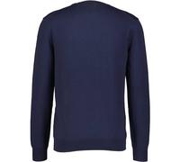 Rundhalspullover GANT "CTN/WO C-NECK", Damen, Gr. XL, blau (evening blau), Feinstrick, Obermaterial: 70% Baumwolle, 30% Wolle, unifarben, normal hüftlang, Rundhals, Rippstrickbündchen, Pullover Rundha