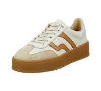 Plateausneaker GANT "Gant Sneaker Leder", Damen, Gr. 39, weiß, braun, Leder, Schuhe Plateausneaker (74885210-39) weiß, braun