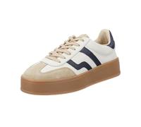 Plateausneaker GANT "Gant Sneaker Leder", Damen, Gr. 39, beige (weiß, blau), Leder, Schuhe Plateausneaker (62520953-39) weiß, blau