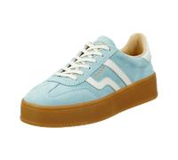 Plateausneaker GANT "Cuzmani", Damen, Gr. 38, dusty mint, sanftes weiß, Leder, Veloursleder, colorblocking, Schuhe Plateausneaker, Retro Sneaker, Schnürschuh, Freizeitsneaker mit Lederfutter (55416744