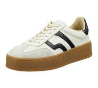 Sneaker GANT "Cuzima", Damen, Gr. 42, schwarz-weiß (weiß, schwarz), Nappaleder, Veloursleder, kontrastfarbene Details, casual, Schuhe Retrosneaker, Plateau Sneaker, Schnürschuh im Retro-Look (44198719