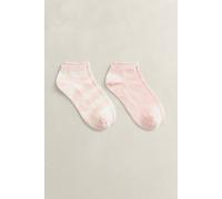 GANT Damen 2er-Pack Knöchelsocken Gestreift & Einfarbig (36-38) APRICOT Rosa