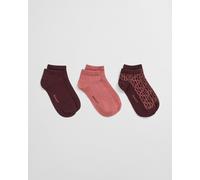 GANT Damen 3er-Pack Monogram Knöchelsocken (39-41) PLUM WINE