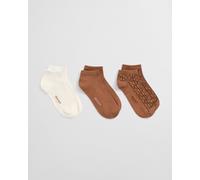 GANT Damen 3er-Pack Monogram Knöchelsocken (39-41) WHISKEY Braun