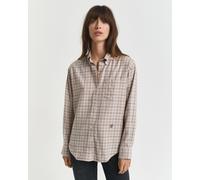 GANT Damen Angeraute Relaxed Fit Flanellbluse mit Karomuster (34) PLUM WINE
