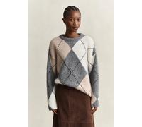 GANT Damen Argyle Pullover aus Alpakawollgemisch (L) DUSKY ANTHRACITE