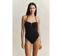 GANT Damen Badeanzug in Crinkle-Optik (XS) Schwarz