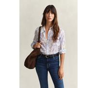 GANT Damen Baumwoll Seiden Bluse mit Blumenprint (44) Weiß