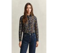 GANT Damen Bedrucktes Hemd aus Baumwolle und Seide (36) EVENING Blau