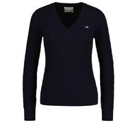 GANT Damenpullover Stretch Cotton Zopfstrick V-Ausschnitt Evening Blue Gr. L