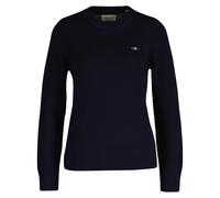 Rundhalspullover GANT "CLASSIC COTTON C-NECK" Gr. S, blau (evening blue) Damen Pullover (51685568-S) evening blue