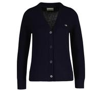 Strickjacke GANT "CLASSIC COTTON CARDIGAN" Gr. S, blau (evening blue) Damen Strickjacken (75590839-S) evening blue