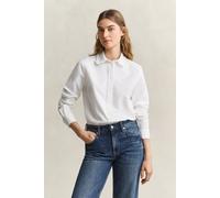 GANT Damen Classic Oxford-Bluse mit Rüschen (42) Weiß