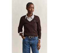 GANT Damen Classic Zopfstrickpullover (L) DEEP Braun