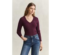GANT Regular Fit Pullover aus Baumwoll-Mix mit Logo-Stitching in Bordeaux, Größe M