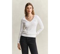 GANT Damen Classic Zopfstrickpullover (XXL) EGGSHELL