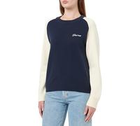 GANT Damen Color Blocked Cotton C-Neck Pullover, Evening Blue, L