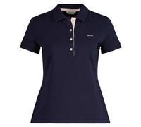 Gant Damen Contrast Collar SS Pique Polo, Evening Blue, Small