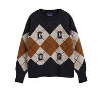 GANT Damen D1. Argyle C-Neck Pullover, Evening Blue, L