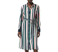 GANT Damen D1. Multistripe A-LINE Shirt Dress Kleid, Lavish Green, 42