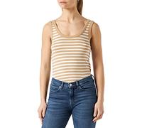 GANT Damen D1. Striped 1X1 Rib Tank TOP T-Shirt, Dark Khaki, XS