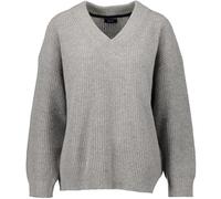 GANT Damen D1. Wool Rib V-Neck Pullover, Grey Melange, L