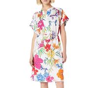 GANT Damen D2. Humming FLORAL Popover Dress Kleid, Eggshell, 42