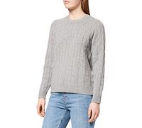 GANT Damen D2. Lambswool Cable C-Neck Pullover, Grey Melange, XXL