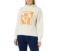 GANT Damen D2. Quadrat Logo Hoodie Kapuzenpullover, Eggshell, S