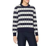 GANT Damen D2. Striped Fairisle Crew Pullover, Evening Blue, M