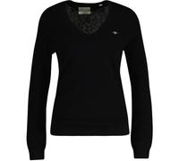 Gant Damen Strickpullover mit Wolle, schwarz, Gr. S