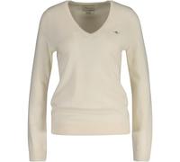 GANT Damen Extrafine Lambswool V-Neck Pullover, Cream, 36