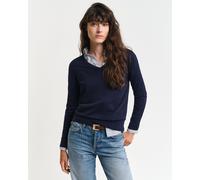 GANT Damen Feinstrick V-Neck Pullover (XL) EVENING Blau