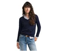 GANT Damen FINE Knit V-Neck Pullover, Evening Blue, XXX-Large