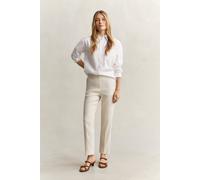 GANT Damen Formelle Stretch-Hose aus Leinen (38) CREAMED Weiß