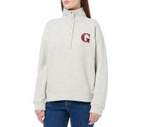 GANT Damen G Badge Half Button UP Sweat Sweatshirt, Light Grey Melange, XXL