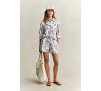 GANT Damen Geblümte Shorts aus Leinen (44) EVENING Blau
