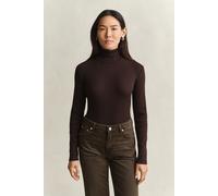 GANT Damen Geripptes Rollkragenshirt (M) DEEP Braun