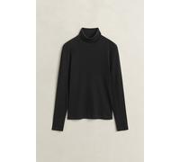GANT Damen Geripptes Rollkragenshirt (M) Schwarz