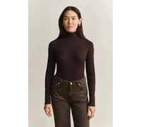 GANT Damen Geripptes Rollkragenshirt (XL) DEEP Braun