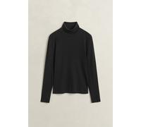 GANT Damen Geripptes Rollkragenshirt (XL) Schwarz