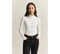 GANT Damen Geripptes Rollkragenshirt (XS) EGGSHELL