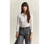 GANT Damen Geripptes Slim Fit Poloshirt (XXL) EGGSHELL