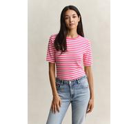 GANT Damen Geripptes T-Shirt mit Streifen (XS) BRIGHT FUSCHIA