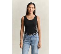 GANT Damen Geripptes Tanktop (L) Schwarz