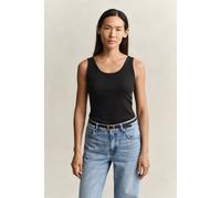 GANT Damen Geripptes Tanktop (M) Schwarz
