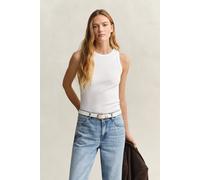 GANT Damen Geripptes Tanktop (M) Weiß