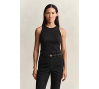 GANT Damen Geripptes Tanktop (XL) Schwarz