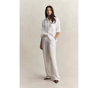 GANT Damen Gestreifte Hose aus Leinenmix (34) EGGSHELL