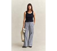 GANT Damen Gestreifte Popeline Hose (34) RICH NAVY